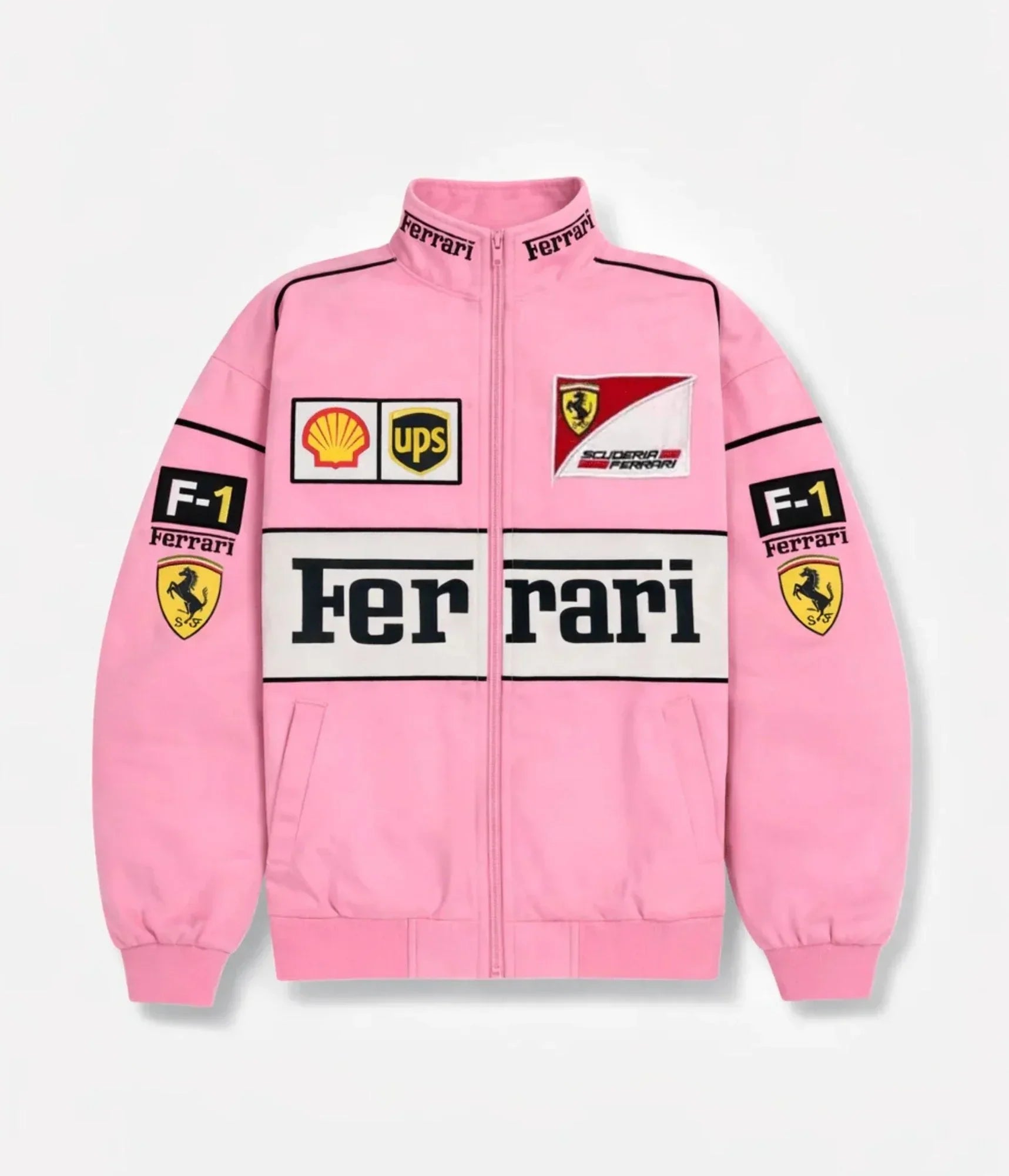 Casaco de Corrida Vintage Rosa Ferrari F1
