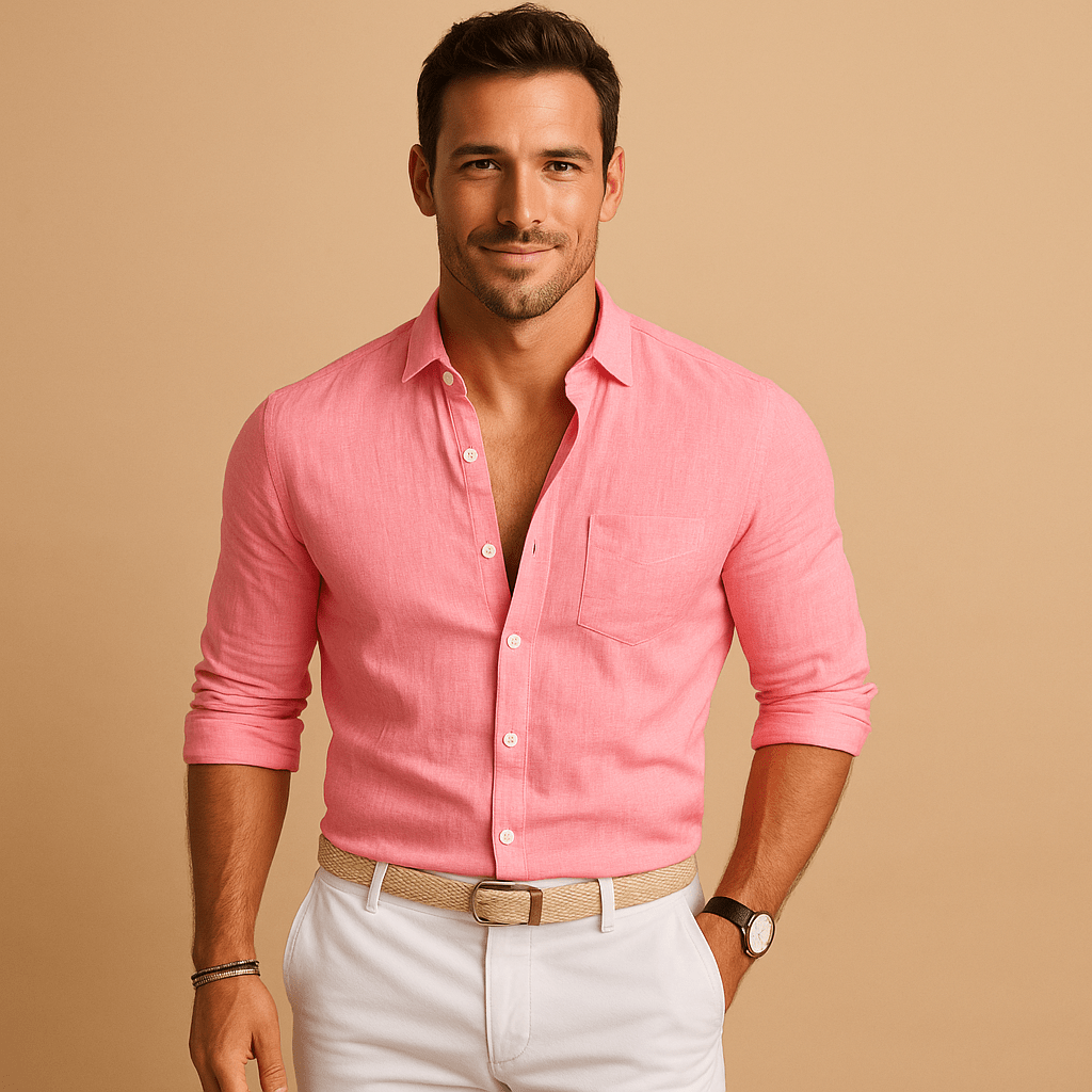 Chemise homme, légère, boutonnée, style sans effort