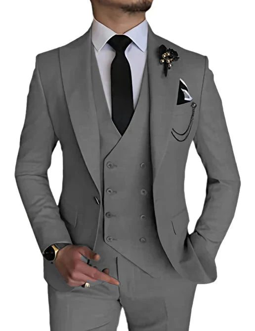 Abito Uomo Doppiopetto Formale Vestibilità Look Elegante