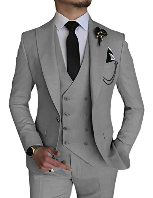 Abito Uomo Doppiopetto Formale Vestibilità Look Elegante
