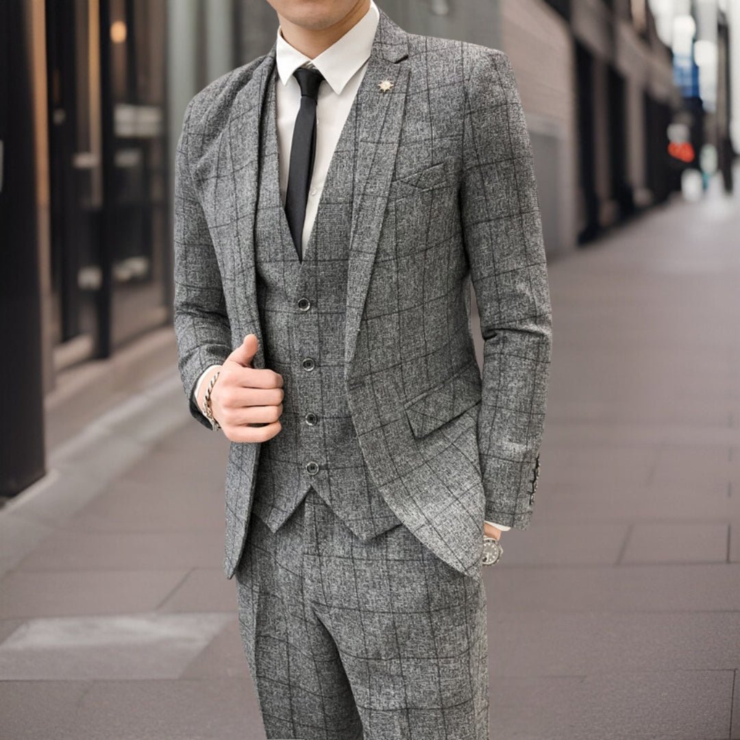 Conjunto de Fato Homem Estilo Formal Clássico Corte Slim