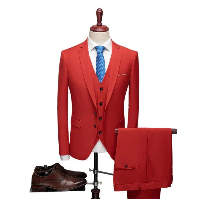 Completo Uomo Vestibilità Slim Abito Formale Look Classico