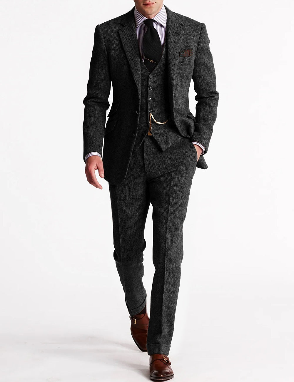 Suit Set Men Tailored Fit Elegance Classic Appeal