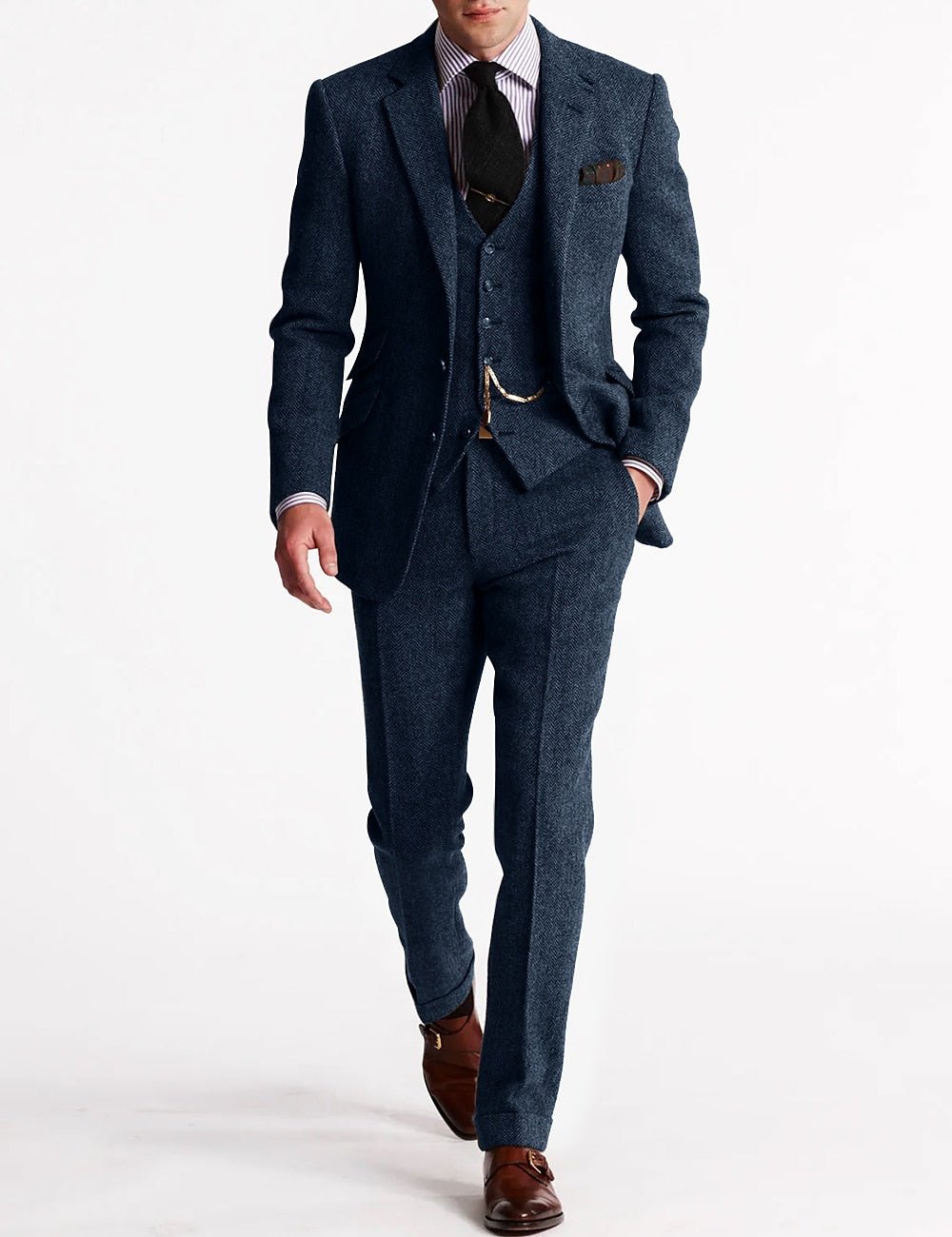 Suit Set Men Tailored Fit Elegance Classic Appeal