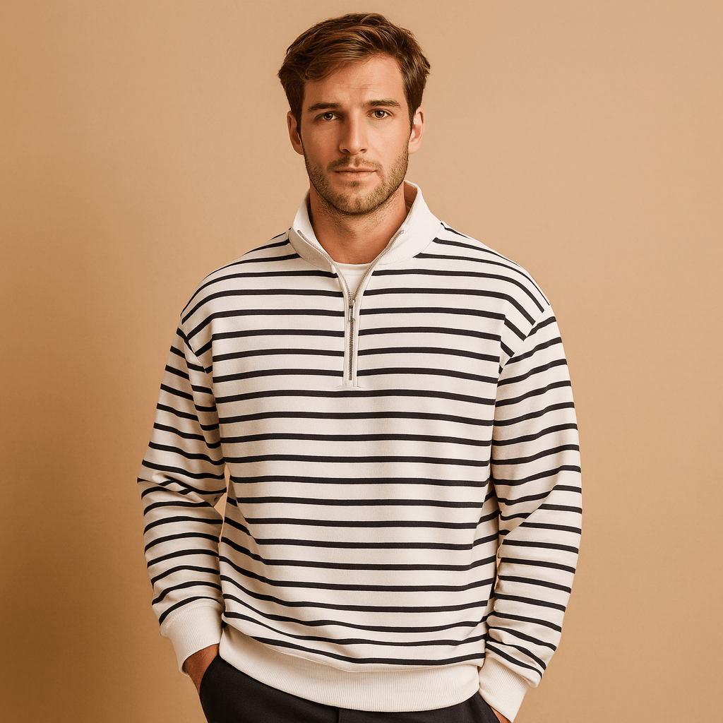 Sweater Men Half Zip Closure Design