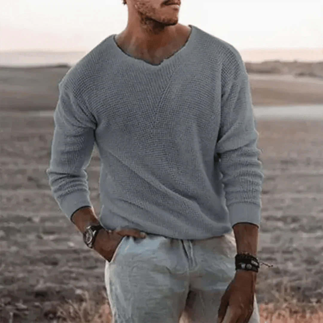 Pull homme, chaud, manches longues, pull classique tricoté