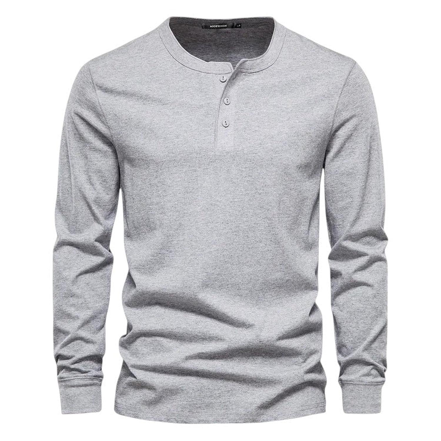 Camiseta para hombre manga larga sin cuello