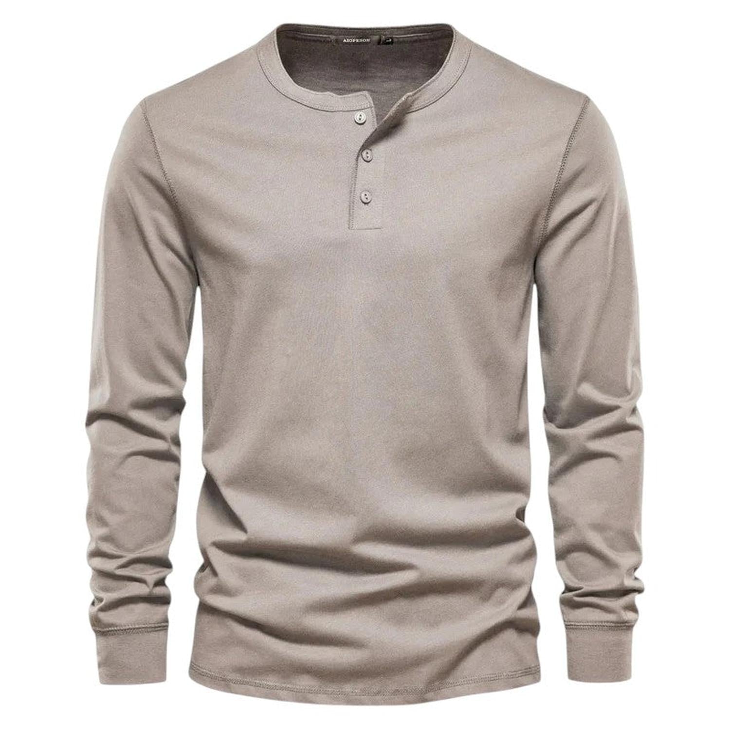 Camiseta para hombre manga larga sin cuello