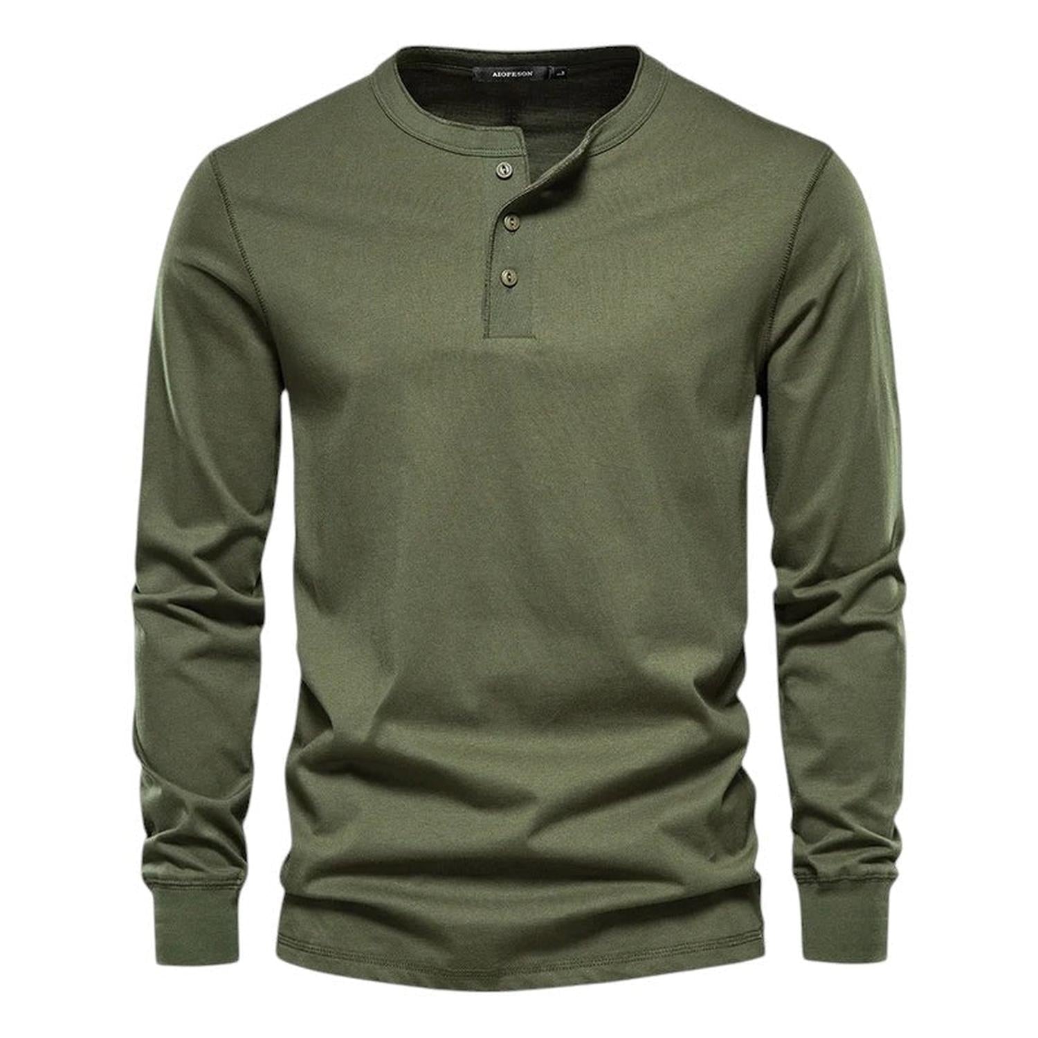 Camiseta para hombre manga larga sin cuello