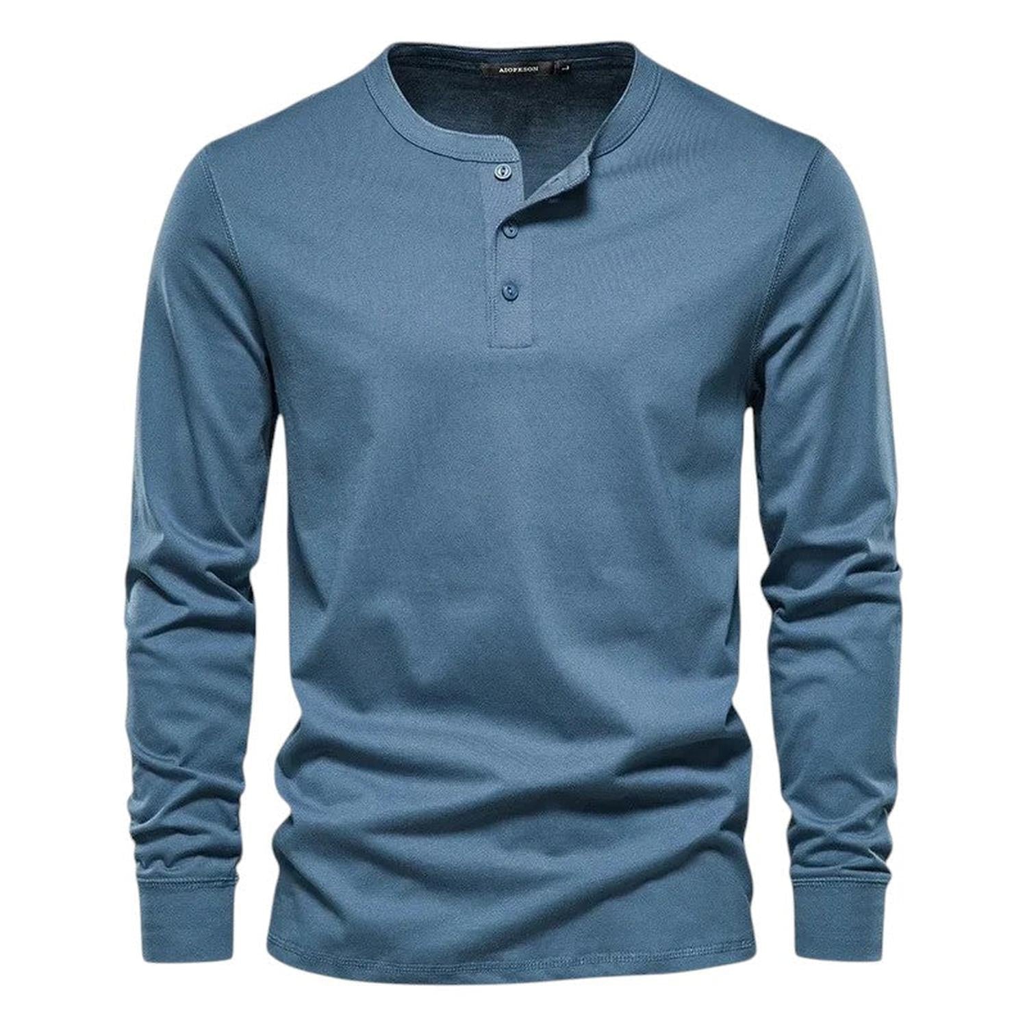 Camiseta para hombre manga larga sin cuello