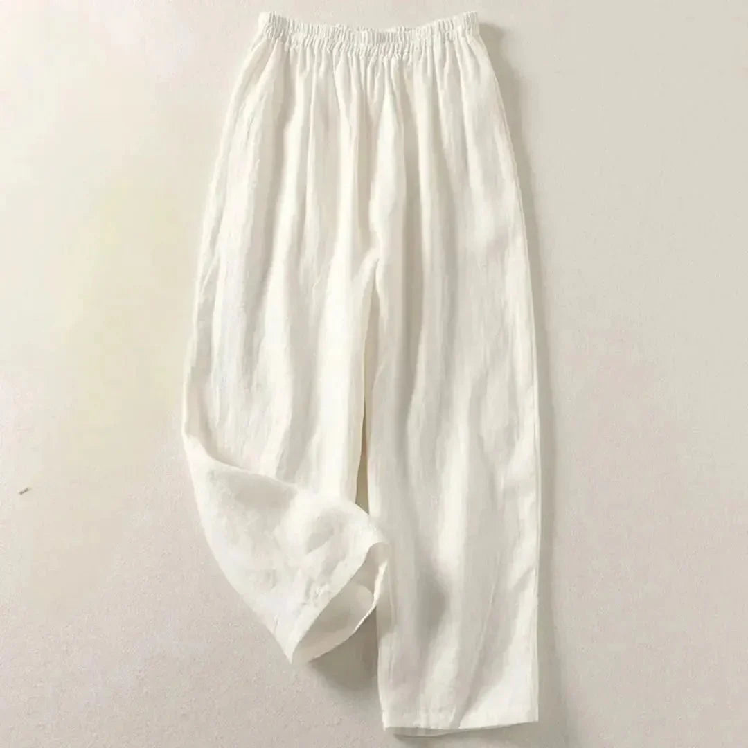 Pantaloni da donna, vestibilità rilassata, lunghezza corta, vita elasticizzata