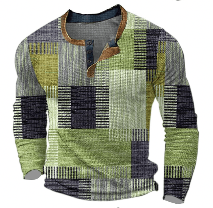 Waffle Knit Sweater Men Fashionable Warm Pullover