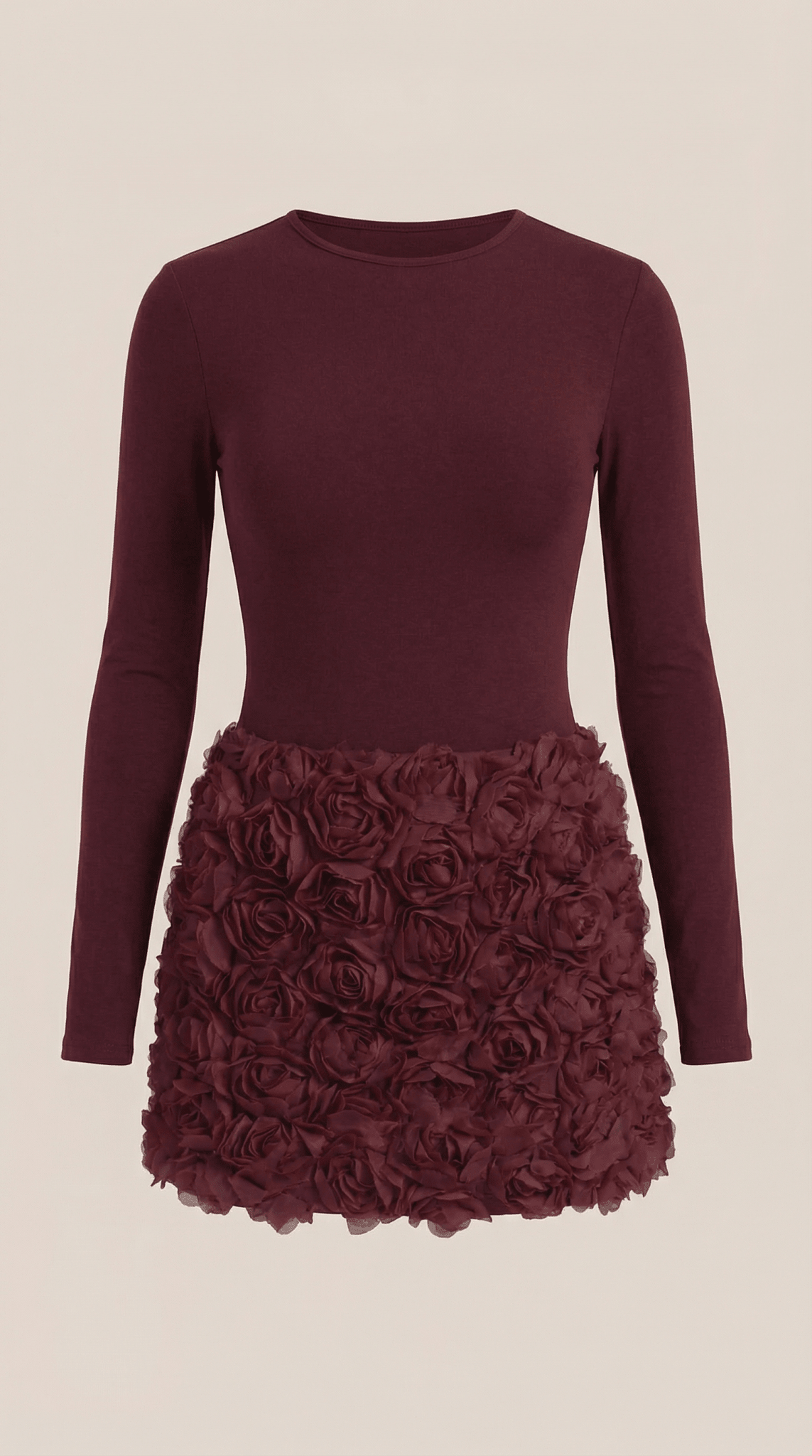 Vestido mini para mujer con manga larga por encima de la rodilla ajuste ceñido