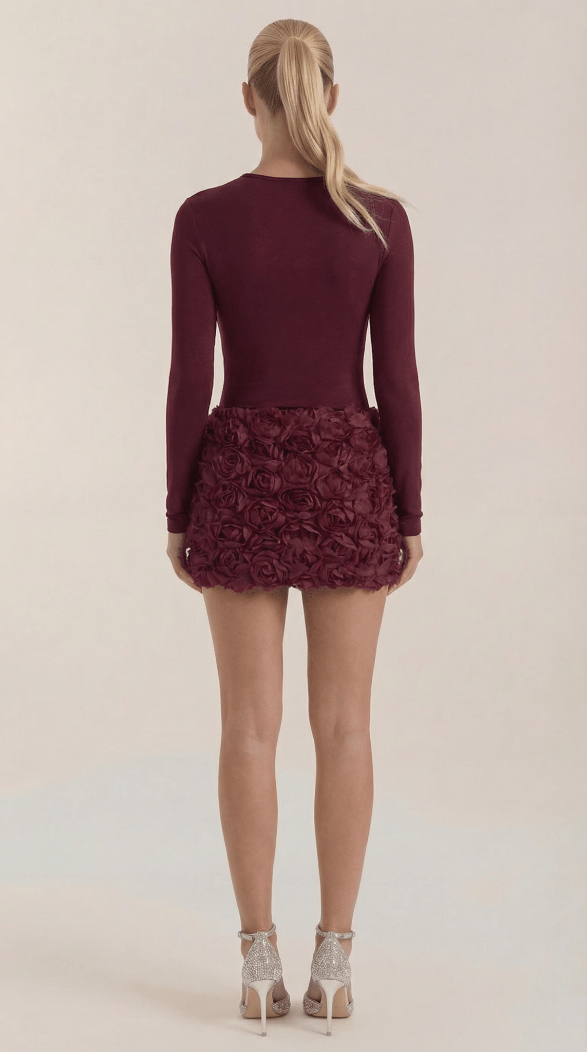 Vestido mini para mujer con manga larga por encima de la rodilla ajuste ceñido