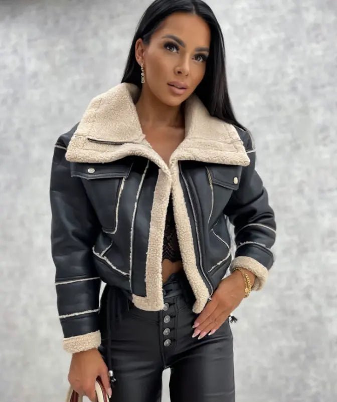 Chaqueta de mujer — Cierre frontal con cremallera, forro de forro polar