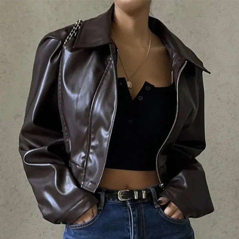 Chaqueta de mujer — Ajuste oversize, cierre con cremallera, estilo casual
