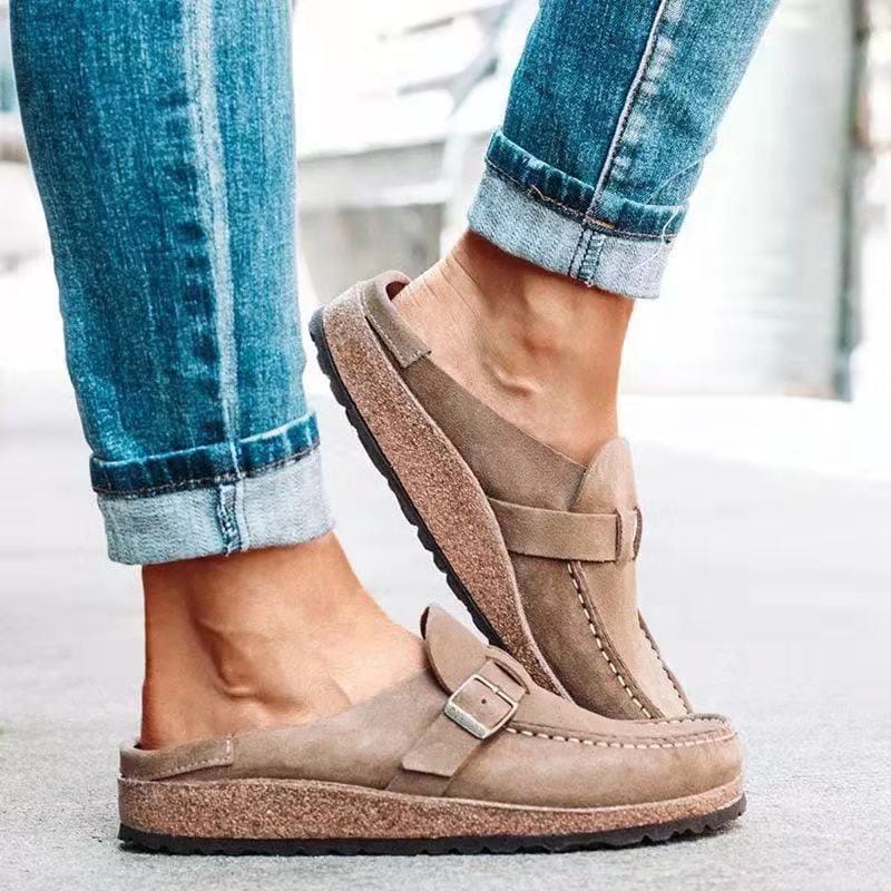 Mocassini da donna — Slip-on con fibbia, punta chiusa, profilo basso