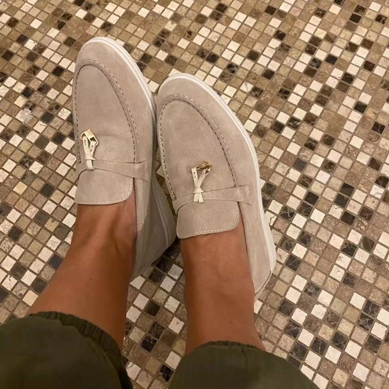 Damen-Loafer — Schlupfschuh, flache Sohle, flaches Profil, geschlossenes Design  