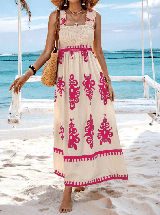 Vestito maxi donna — stile bohemien, vestibilità ampia, design estivo