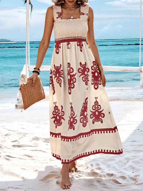 Vestito maxi donna — stile bohemien, vestibilità ampia, design estivo
