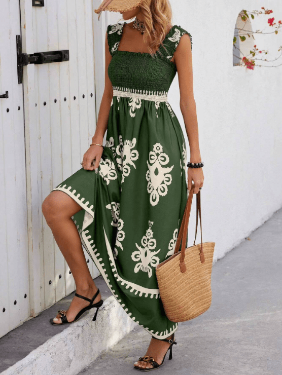 Vestito maxi donna — stile bohemien, vestibilità ampia, design estivo