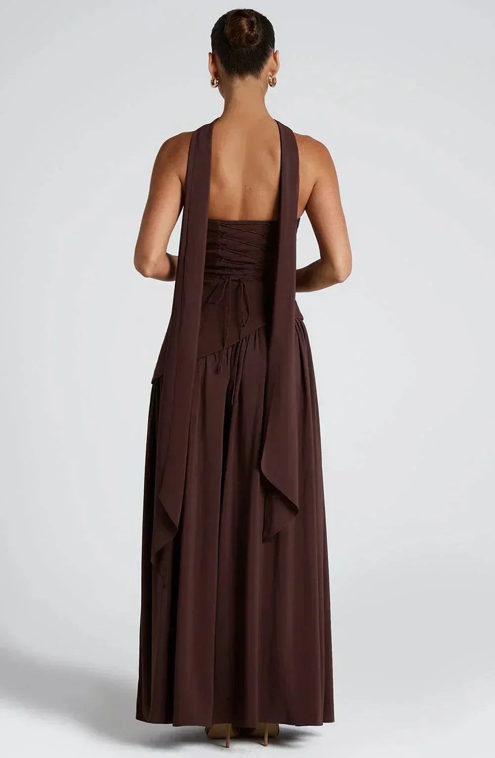 Dames maxi-jurk — strapless met hoge split en aansluitende pasvorm