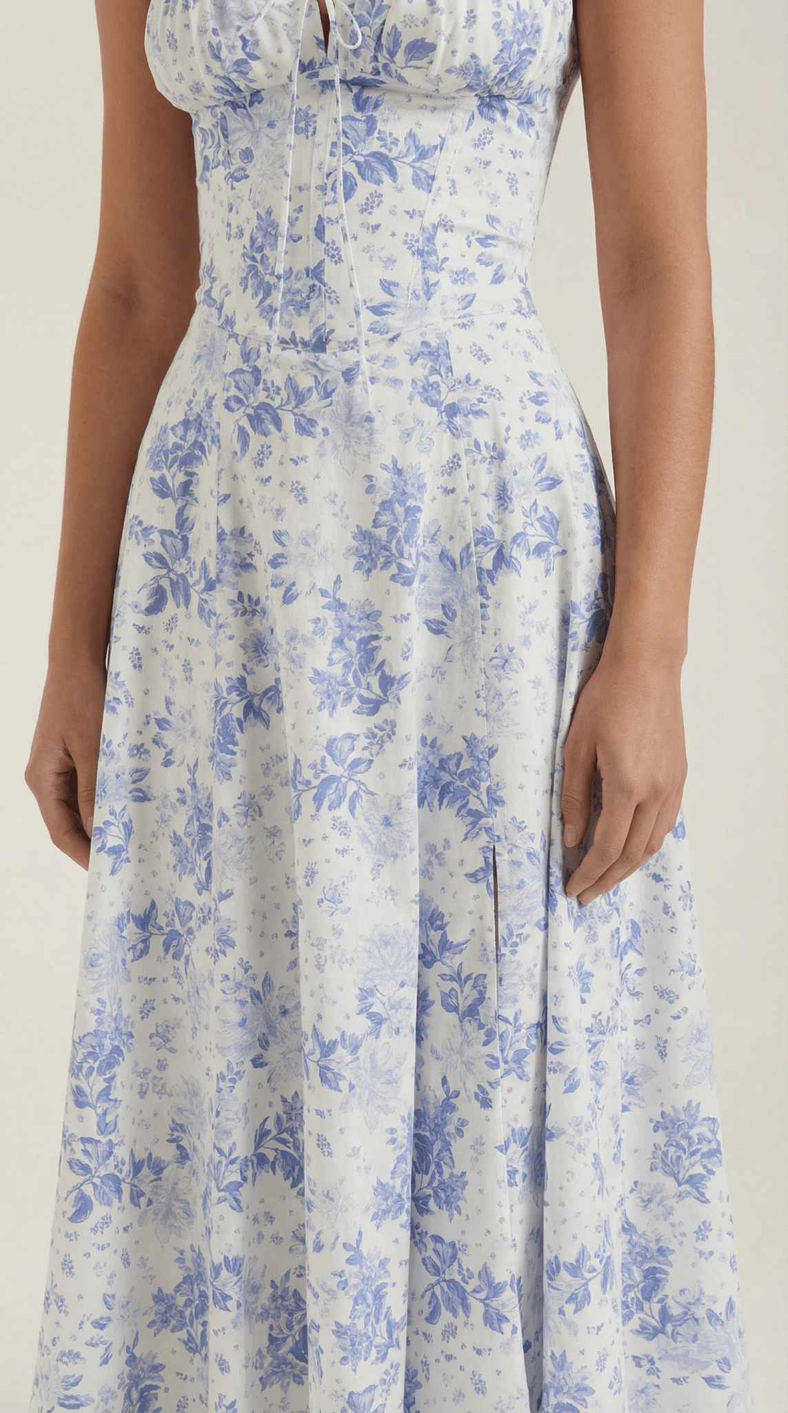 Vestido midi para mujer - Escote corazón con cordones ajuste estructurado