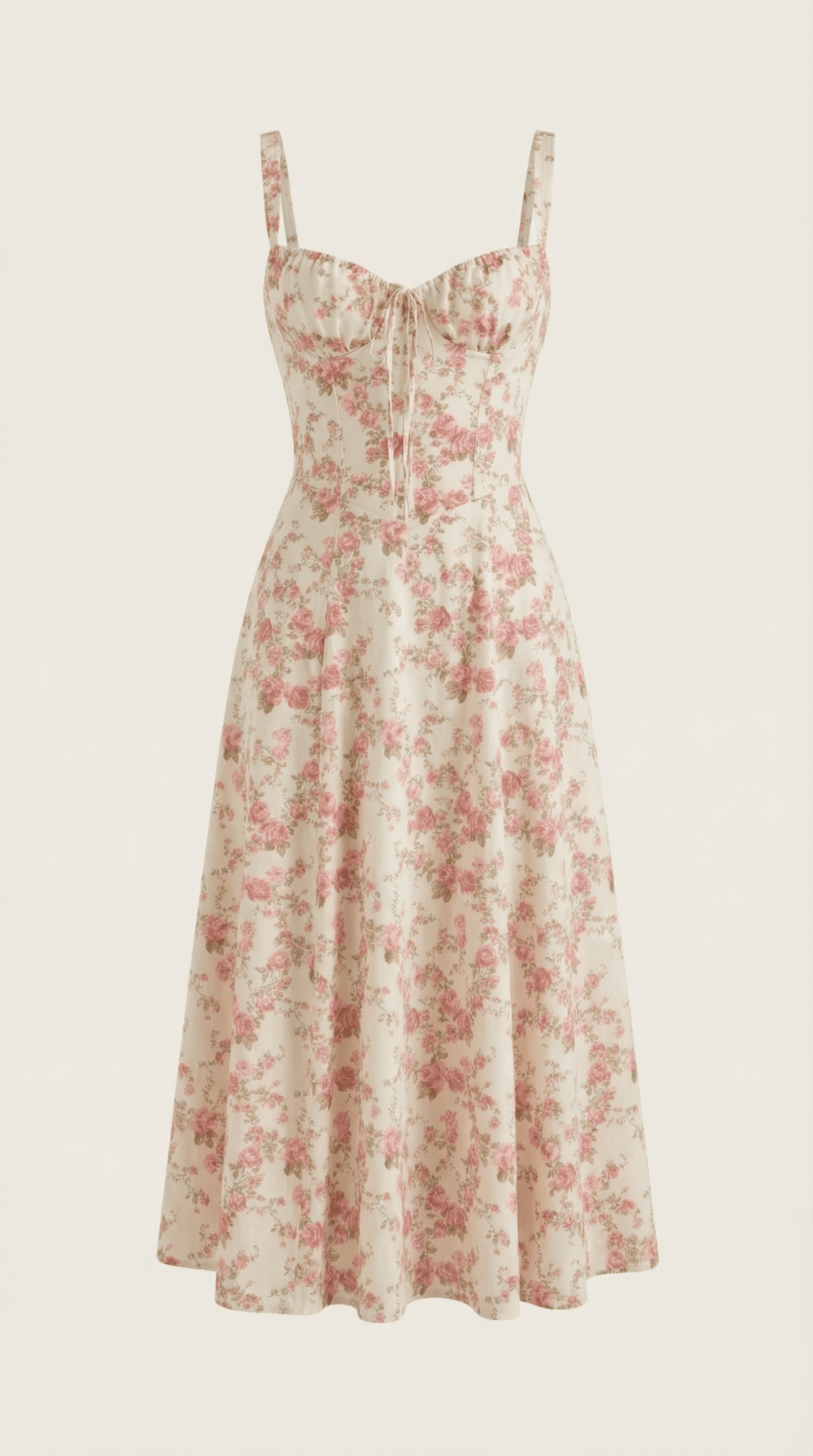Vestido midi para mujer - Escote corazón con cordones ajuste estructurado