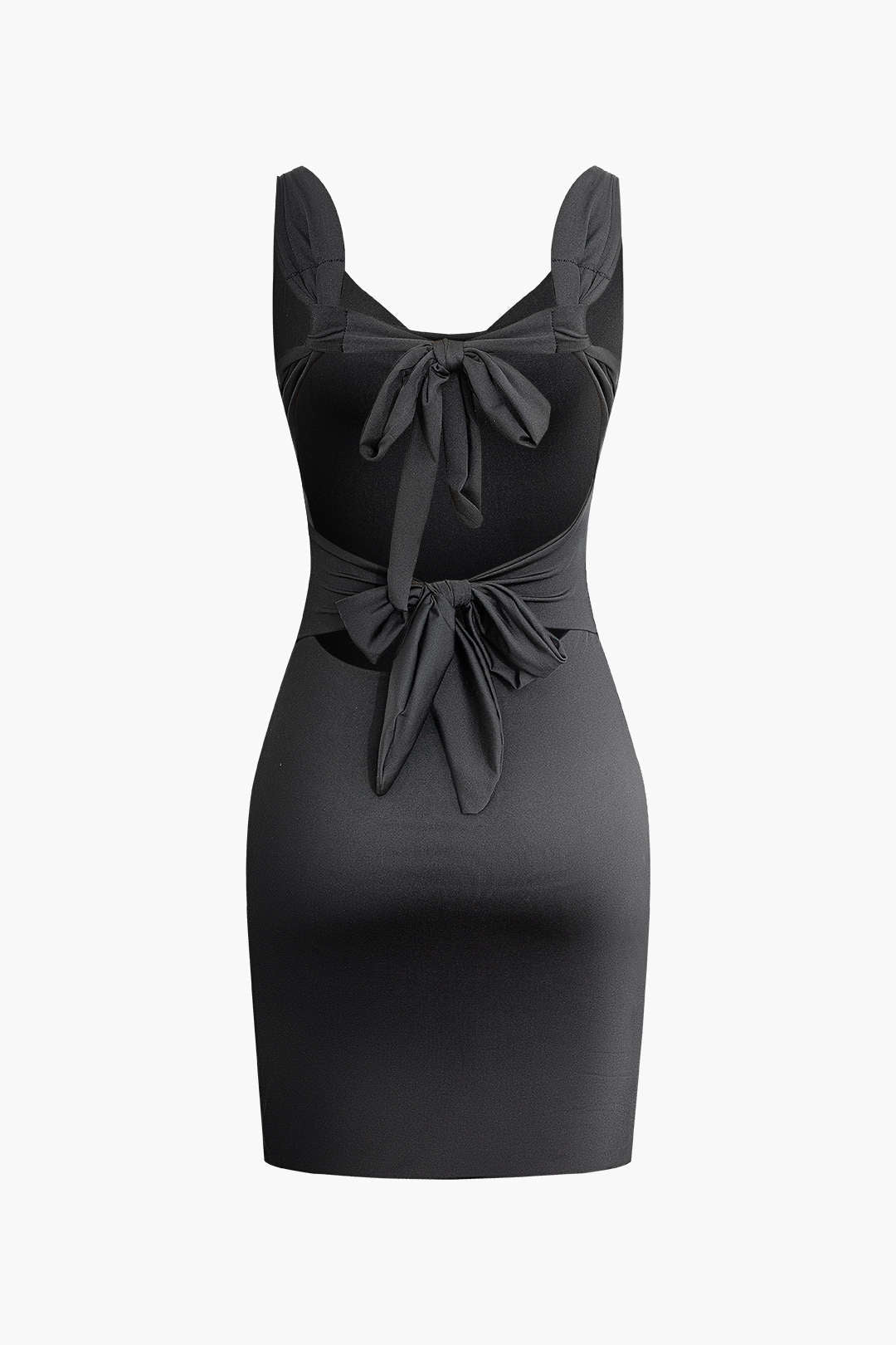 Damen Midikleid — Herzausschnitt, Bindeträger, ausgestellter Rock