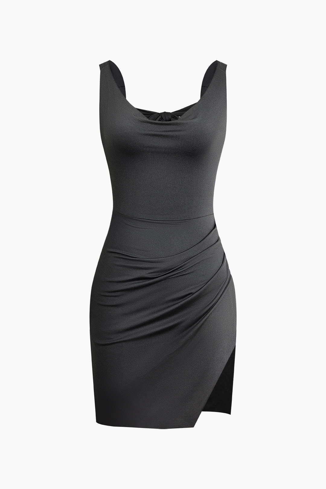 Damen Midikleid — Herzausschnitt, Bindeträger, ausgestellter Rock