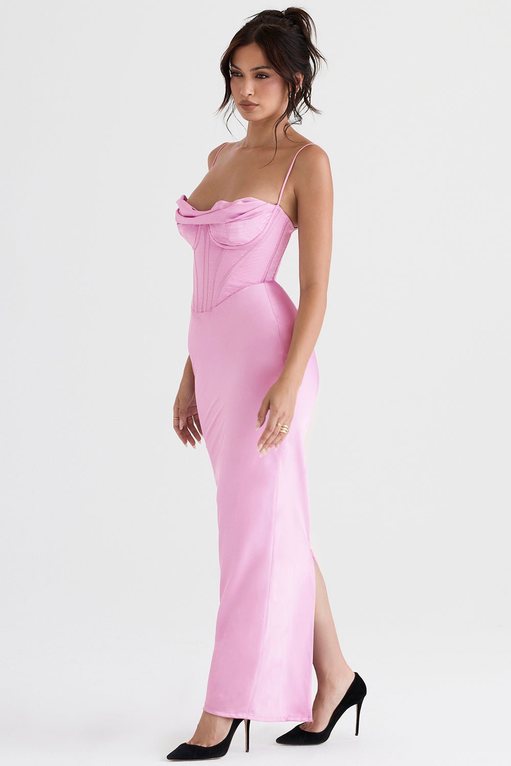 Damen Minikleid — Bodycon-Passform, plissiert, mit Bindverschluss hinten