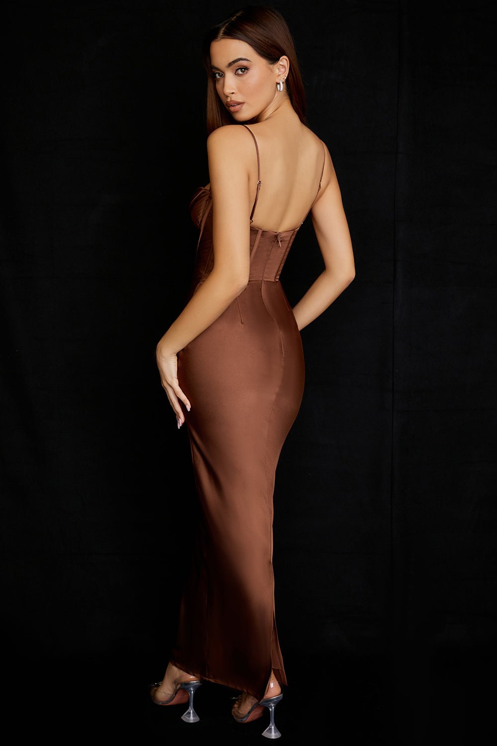 Damen Minikleid — Bodycon-Passform, plissiert, mit Bindverschluss hinten