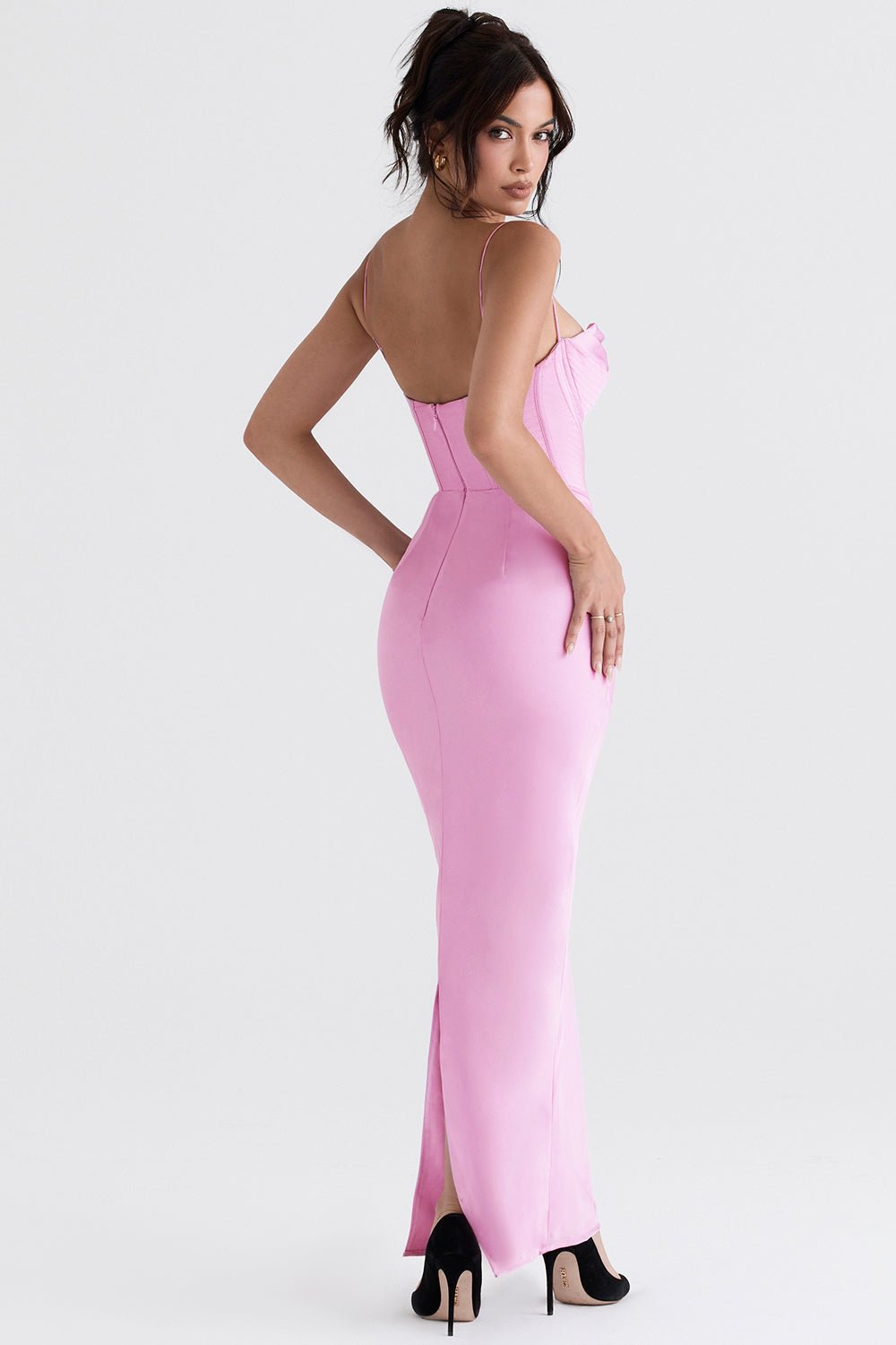 Damen Minikleid — Bodycon-Passform, plissiert, mit Bindverschluss hinten