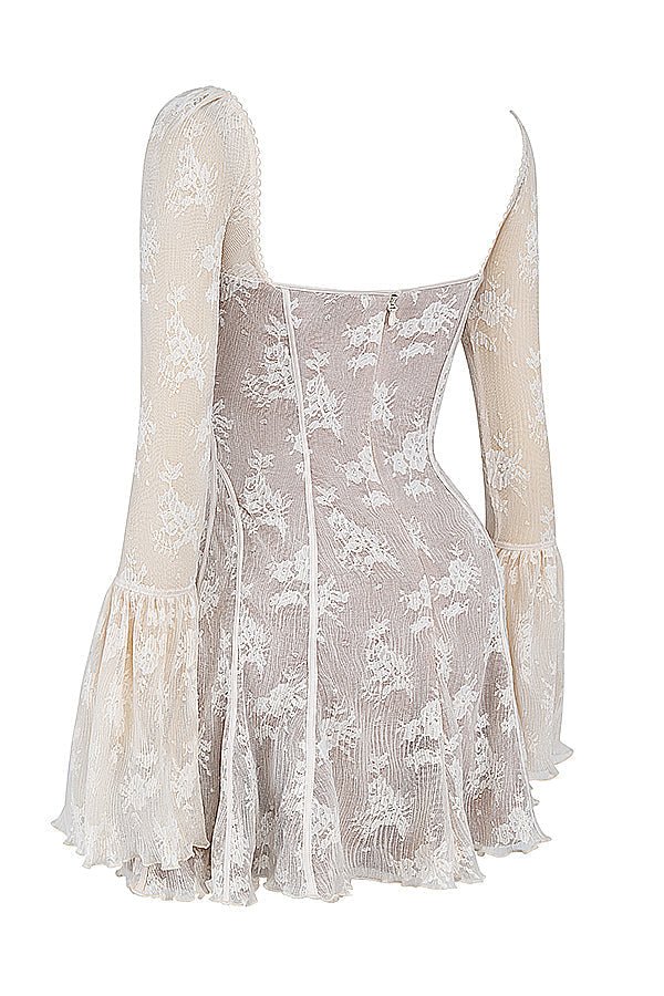 Robe mini femme — corset sans manches détail dentelle
