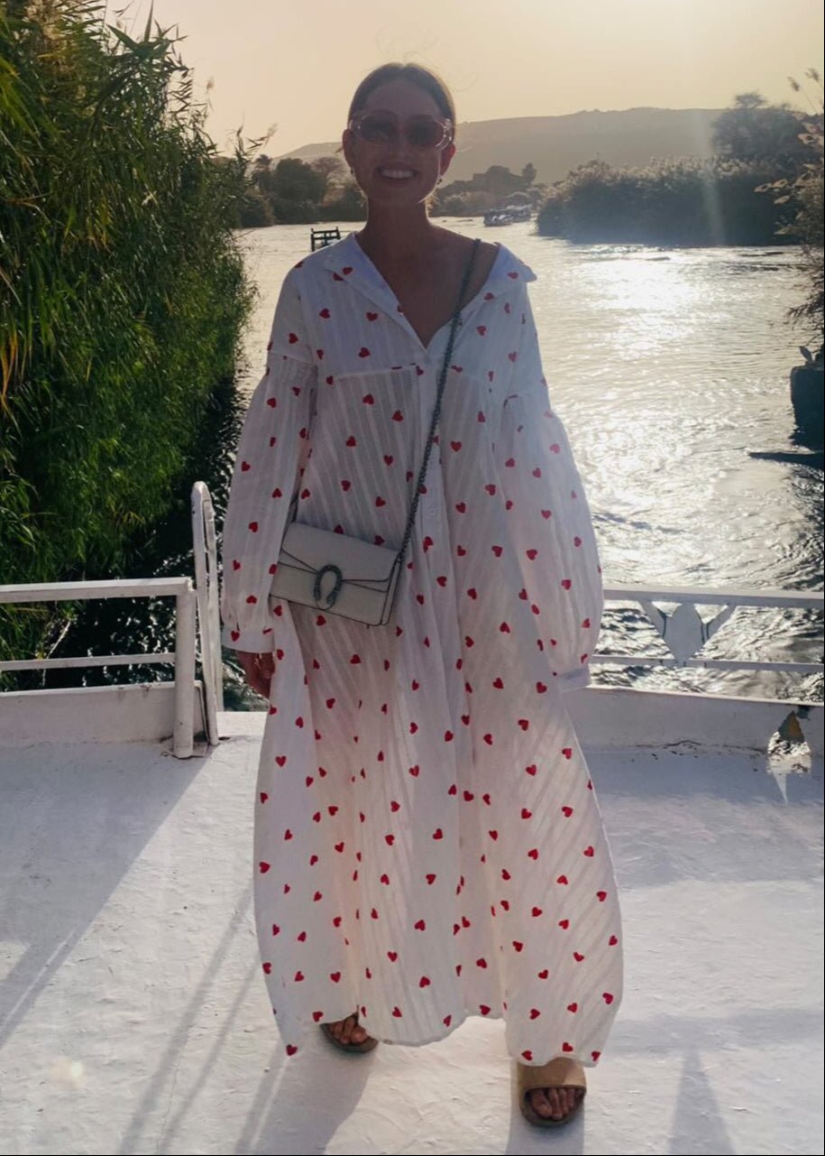 Dames Shirtjurk — Oversized Pasvorm Maxi Lengte Geborduurd