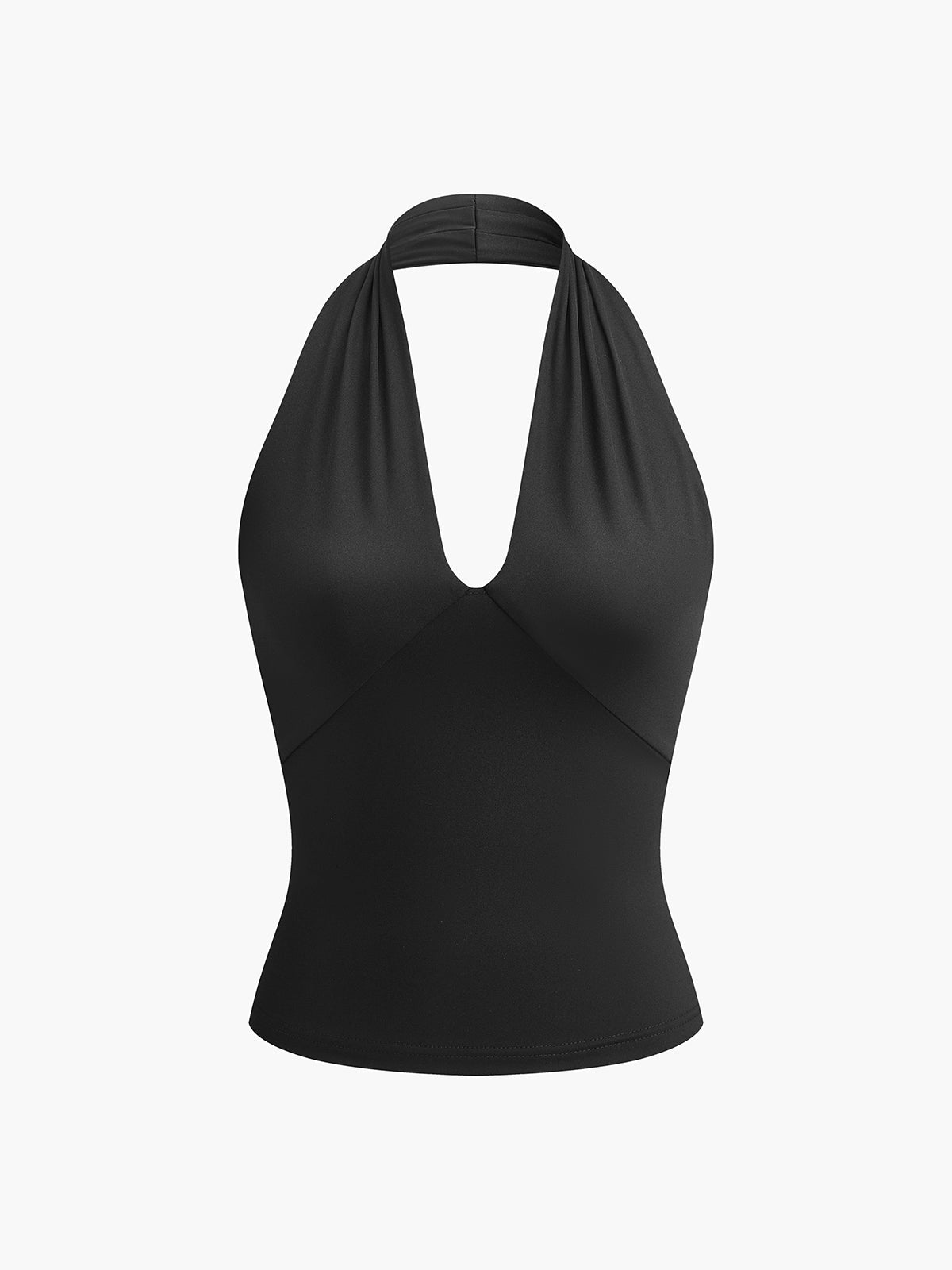 Damen-Tanktop — Neckholder, tiefer V-Ausschnitt, offener Rücken  