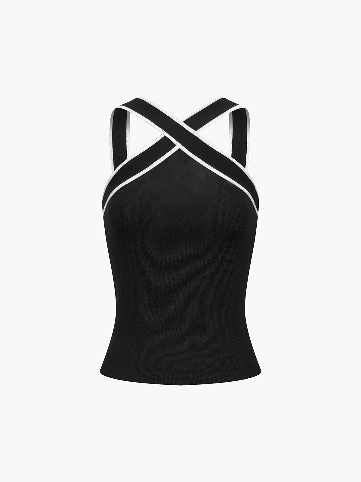 Dames tanktop — Mouwloos met halternek en gekruiste bandjes  