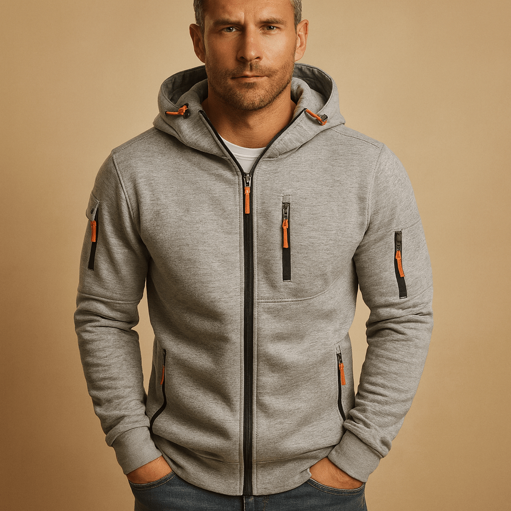Zip-Up Hoodie Herren Bequeme Atmungsaktive Passform Für den Alltag