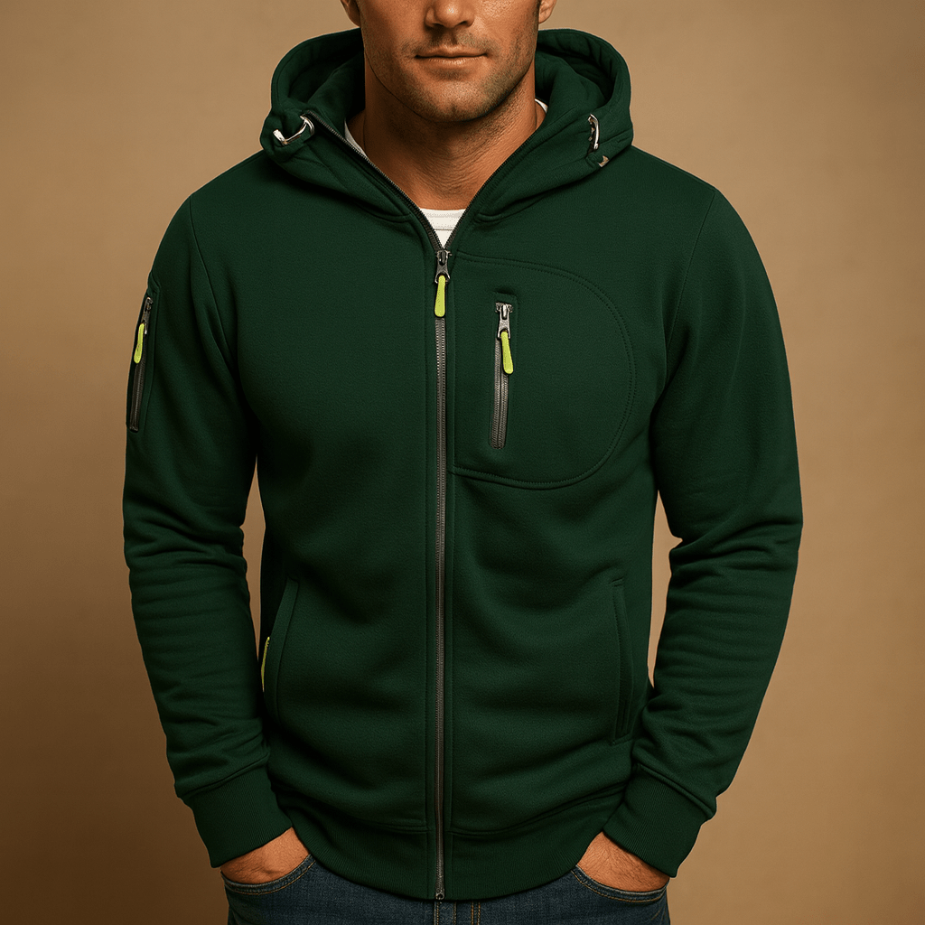 Zip-Up Hoodie Herren Bequeme Atmungsaktive Passform Für den Alltag