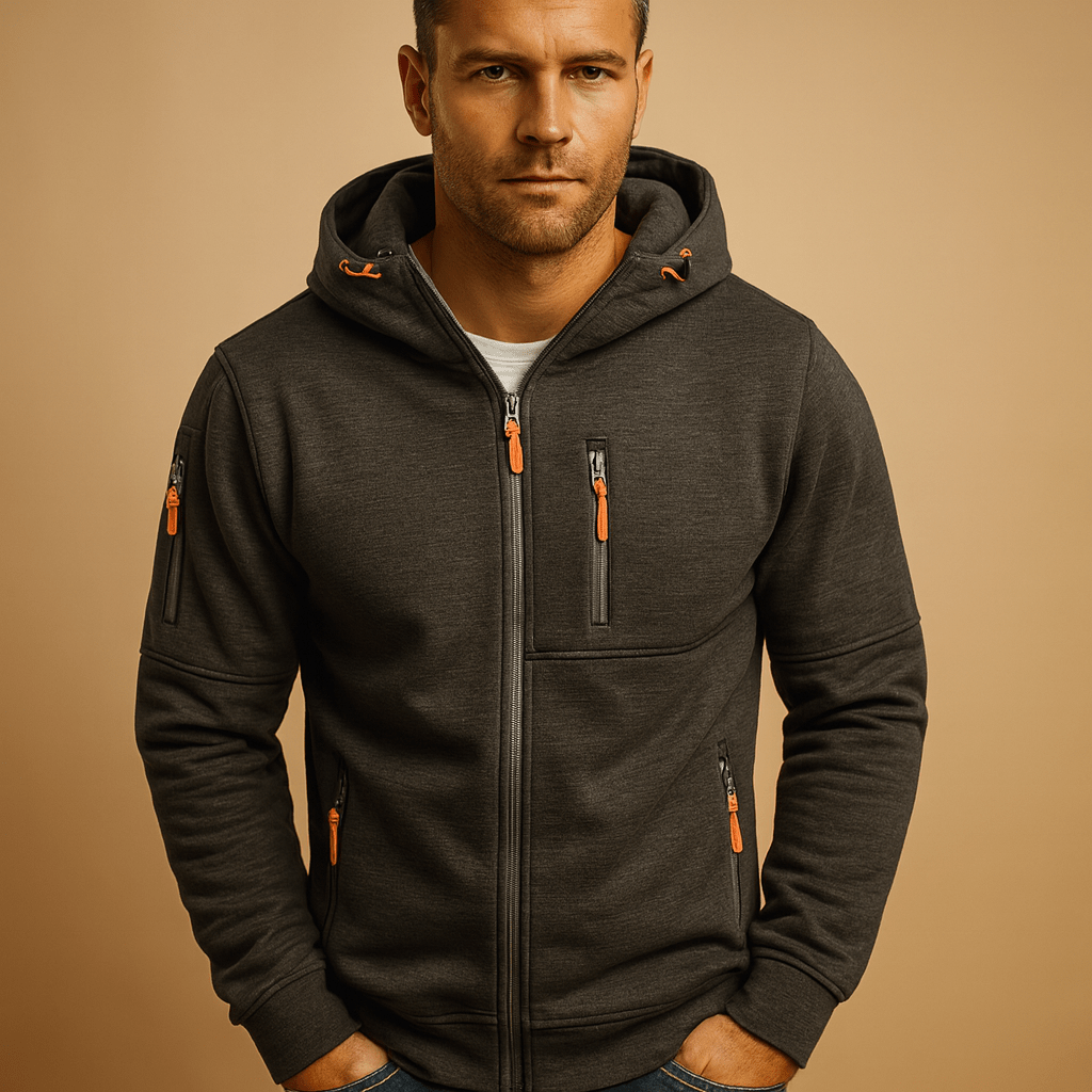Zip-Up Hoodie Herren Bequeme Atmungsaktive Passform Für den Alltag
