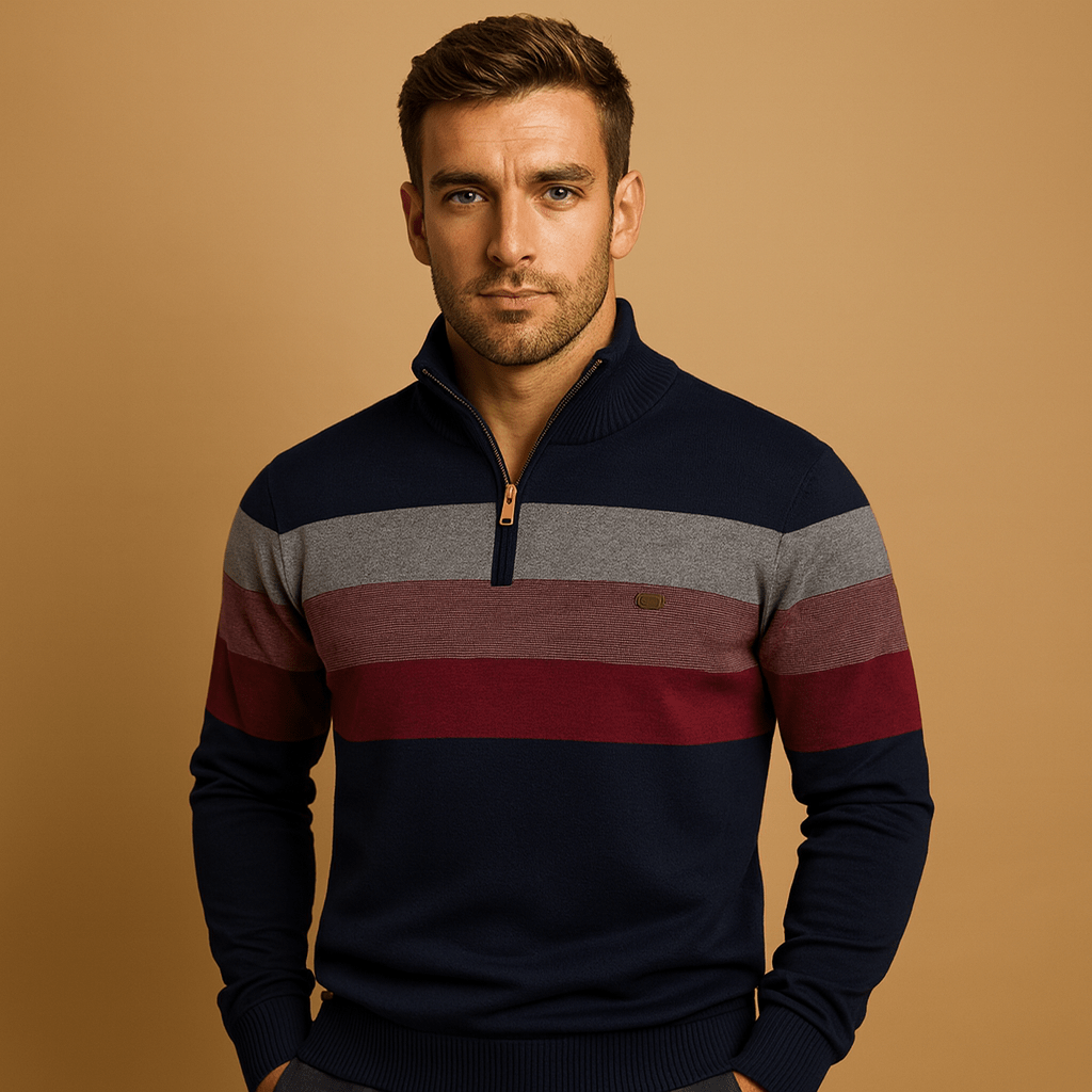 Pullover con zip uomo, vestibilità rilassata e casual