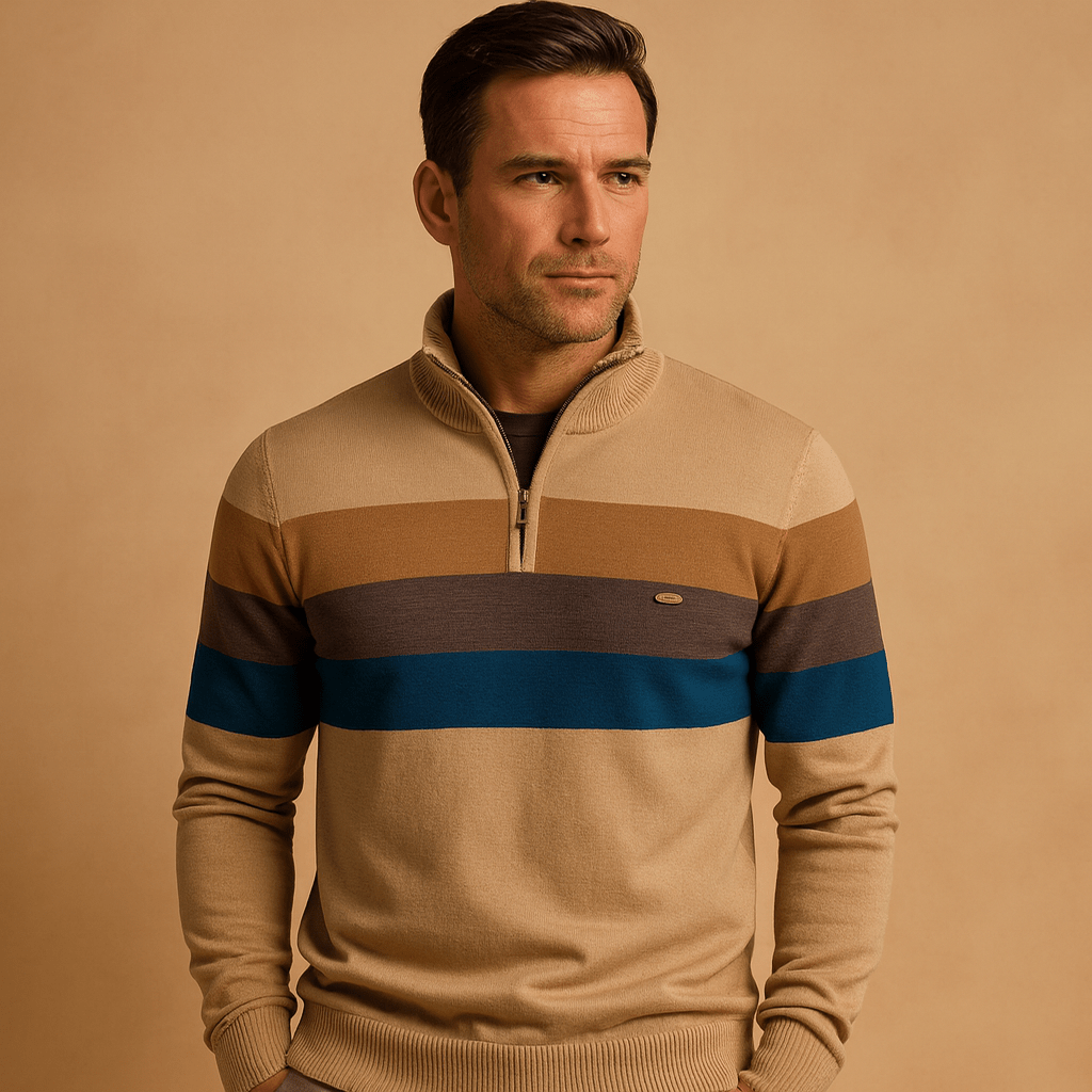 Pullover con zip uomo, vestibilità rilassata e casual
